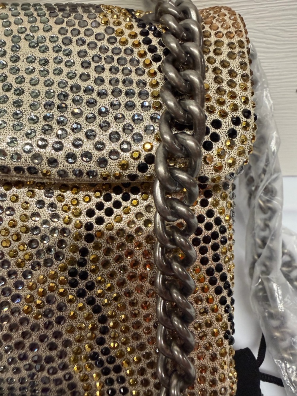 Kurt Geiger Kensington Crystal Snake Eagle Head Bag Gold Studded NWOT - Picture 4 of 11